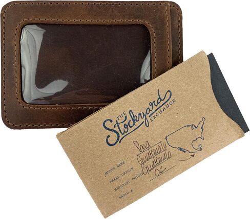 Hide & Drink, Card Holder with ID Slot Handmade from Full Grain Leather - Compact Storage for Cards & Cash, Front Pocket Wallet, Everyday Accessories - Bourbon Brown in Saudi Arabia