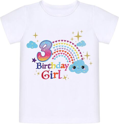 ODASDO Baby Girl Toddler Kids Boho Rainbow Birthday Cake Smash Outfit Romper Tutu Skirt Headband Badge Sash Set in Kuwait