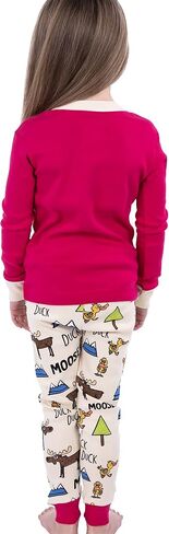 Lazy One Warm Long-Sleeve PJ Sets for Girls and Boys, Cozy, Comfy, Funny Kids' Pajama Sets, Animal, Bear & Moose in Kuwait