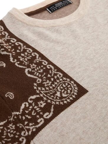 GUESS Men's Adrian Long Sleeve Crew Neck Bandana Sweater in Saudi Arabia