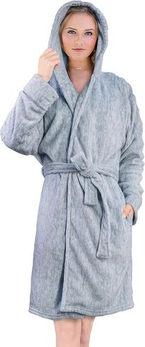 PAVILIA Short Robes for Women, Plush Soft Bathrobe Womens Lightweight, Fluffy Fuzzy Robe Knee Length, Shower Spa House Robe in Saudi Arabia