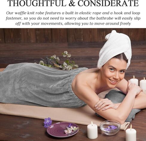 Tigeen 12 Pcs Bath Wraps for Women Spa Robe Adjustable Closure Elastic Towel Dress for Bath Shower (White,Simple) in Kuwait