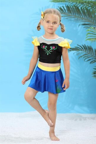 ملابس سباحة من قطعتين من Dressy Daisy Girls Princess قطعتين ملابس سباحة بدلة سباحة ملابس سباحة مع تنورة in Kuwait