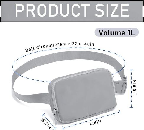 Joysoda Fanny Pack، حقيبة حزام، 40 بوصة حزام قابل للتعديل في كل مكان، للنساء والرجال in Kuwait