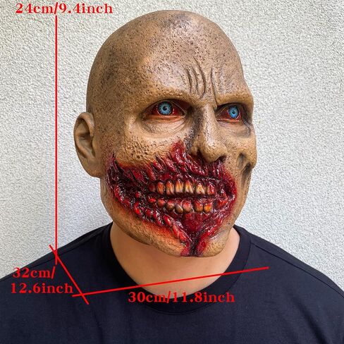 Scary Walking Dead Zombie Mask Creepy Latex Halloween Costume Horror Bloody Adult Halloween Decoration Props in Kuwait