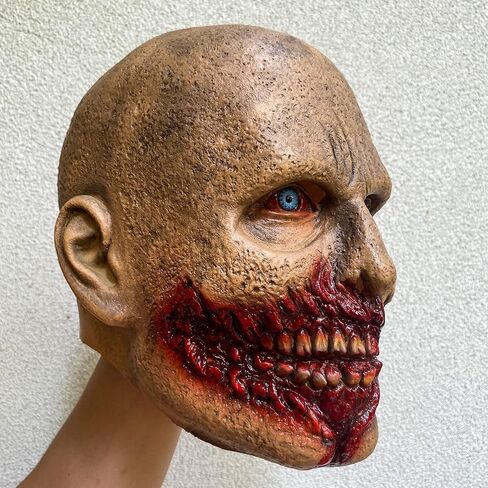 Scary Walking Dead Zombie Mask Creepy Latex Halloween Costume Horror Bloody Adult Halloween Decoration Props in Kuwait