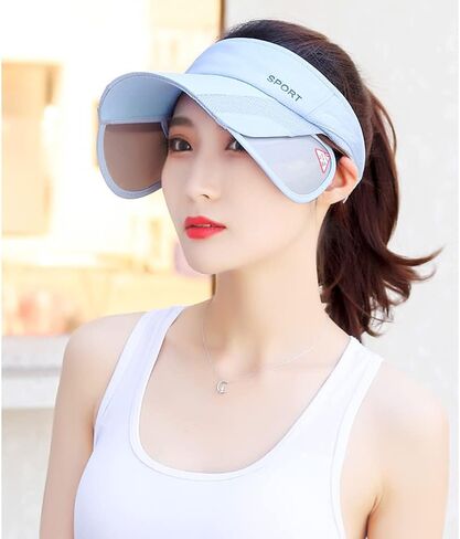 Sun Visor Hat for Women and Men - Retractable Brim Sport Hat, Summer Golf Tennis Running Beach Hat with Ponytail Hole in Saudi Arabia