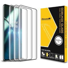 جوبوكي [3 عبوات] متوافق مع الزجاج المقسى بتغطية كاملة X 3 ون بلس 11 شبكة الجيل الخامس 5G 2023، زجاج ثلاثي الابعاد، شفاف HD، خالي من الفقاعات، مضاد للصدمات، ملائم للحافظة، غطاء كامل [درجة صلابة 9] in Kuwait