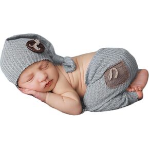 Zeroest Newborn Photography Props Newborn Photography Outfits Boy Newborn Boy Outfits Photoshoot Clothes Pants With Hats in Saudi Arabia