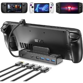I فولر قاعدة شحن لجهاز ستيم ديك 5 في 1 مع HDMI 2.0 4K عند 60 هرتز، تدعم الشحن السريع PD 3.0 USB-C و3 USB-A 3.0 ومنفذ USB-C للشحن الكامل لمنصة ستيم ديك in Kuwait