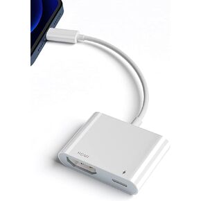Lightning to HDMI Adapter for iPhone to TV,1080P iPhone to HDMI Digital AV Adapter 1080P Sync Screen Converter with Lightning Charging Port, Support iPhone, iPad on TV/Projector [Apple MFi Certified] in Saudi Arabia