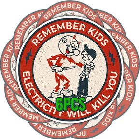 6 قطع / حزمة جيتيز تذكر الأطفال الكهرباء سوف تقتل يو، ملصق تحذير ريدي كيلوات تحذير ملصق مضحك ملصقات ديكال للكهربائيين قبعة الكمبيوتر المحمول زجاجة ماء سيارة حزمة خوذة in Kuwait