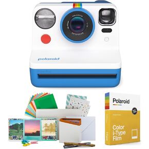 كاميرا بولارويد الآن من الجيل الثاني I-Type للأفلام الفورية (أزرق)، حزمة التصوير والطباعة مع إطارات صور مغناطيسية/معلقة وفيلم فوري ملون (8 تعريضات) (3 عناصر) in Kuwait