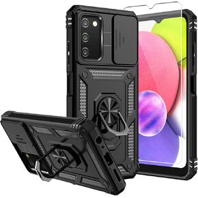 for Samsung Galaxy A03S Phone Case,Galaxy A03S Phone Case,with Screen Protectors and Camera Cover,[Military Grade] 16ft.Drop Tested Cover with Magnetic Kickstand Protective Case for A03S, TC-Blue in Saudi Arabia