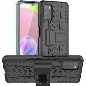 for Samsung Galaxy A03S Phone Case,Galaxy A03S Phone Case,with Screen Protectors and Camera Cover,[Military Grade] 16ft.Drop Tested Cover with Magnetic Kickstand Protective Case for A03S, TC-Blue