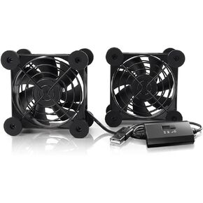 GOCKUAP USB Computer Cooling Fan - 80mm Quiet Dual PC Fan 5V with Speed Control for Flat Panel TV AV Receiver Router DVR Playstation Xbox Cabinet Cooler in Kuwait