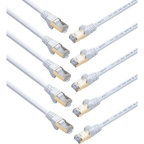 JAVEX [0.5 قدم، 10 عبوات CAT6A/CAT7 RJ45 مدرجة في قائمة UL [S/STP، 10 جيجابايت، 600 ميجاهرتز] كابل تصحيح شبكة إيثرنت بسلك قياسي RJ45، أسود in Kuwait