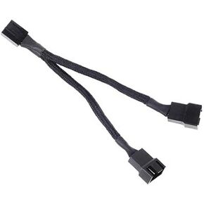 SilverStone Technology All Black Sleeved 1-to-2 Sleeved PWM Fan Splitter Cable (CPF01) in Saudi Arabia