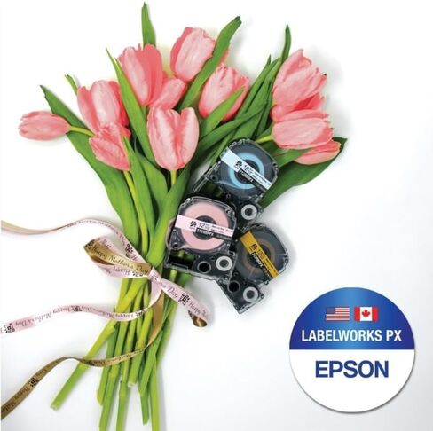 Epson LABELWORKS 212BMCPX Label Tape - Black on Matte Clear - 1/2" (12mm) in Kuwait