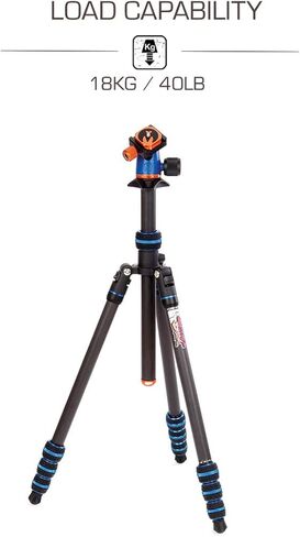 3 Legged Thing Punks Billy 2.0 Carbon Fibre Travel-Friendly Tripod - Compact & Adjustable Camera Tripod with Three Detachable Legs - Copper/Black (BILLYBLACK2.0) in Saudi Arabia