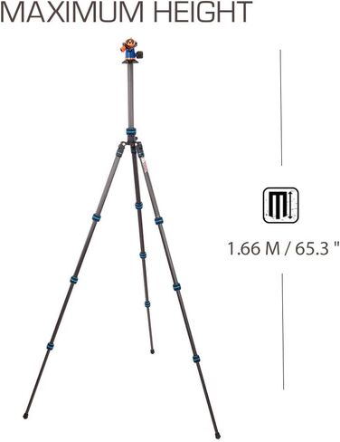 3 Legged Thing Punks Billy 2.0 Carbon Fibre Travel-Friendly Tripod - Compact & Adjustable Camera Tripod with Three Detachable Legs - Copper/Black (BILLYBLACK2.0) in Saudi Arabia