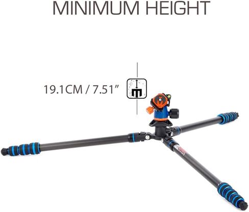 3 Legged Thing Punks Billy 2.0 Carbon Fibre Travel-Friendly Tripod - Compact & Adjustable Camera Tripod with Three Detachable Legs - Copper/Black (BILLYBLACK2.0) in Saudi Arabia
