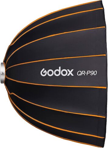 GODOX QR-P90 35.4 بوصة/90 سم حامل سوفت بوكس ​​مكافئ بوينز، صندوق سوفت مكافئ سريع الفك، مع ناشر أمامي وداخلي SL-60W AD600BM VL150 UL150 SL150II Amaran 100X 200D 200X in Saudi Arabia