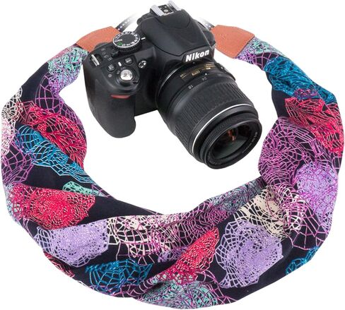حزام كتف قابل للتعديل من Wolven ناعم لعنق الكاميرا متوافق مع جميع DSLR/SLR/كاميرا رقمية (DC)/كاميرا فورية/نيكون/كانون / سوني / بنتاكس / أوليمبوس / ليكا / فوجي فيلم إلخ ، نمط 03 in Kuwait