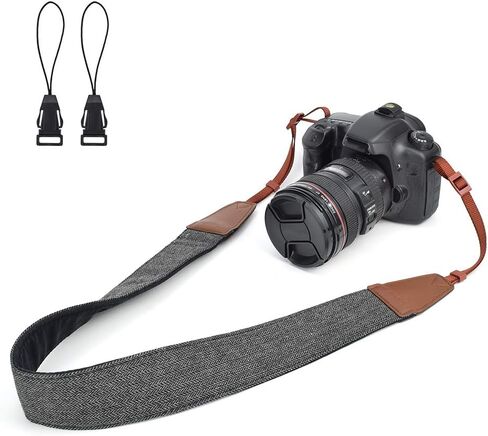 LIFEMATE Camera Shoulder Strap Belt for All DSLR Camera Multi Color Neck Belt for Canon, Nikon, Sony,Pentax, Fujifilm, and Digital Camera (Black) in Kuwait