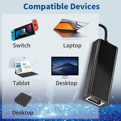 باينيكا محول USB الى ايثرنت، USB 3.0 الى 10 100 1000 جيجابت ايثرنت، محول شبكة LAN يدعم ويندوز 11/10/8.1/8/7/فيستا/XP لنينتندو سويتش وماك بوك وسيرفس برو واللاب توب والكمبيوتر، اسود in Kuwait