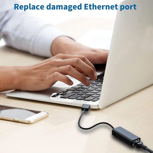 باينيكا محول USB الى ايثرنت، USB 3.0 الى 10 100 1000 جيجابت ايثرنت، محول شبكة LAN يدعم ويندوز 11/10/8.1/8/7/فيستا/XP لنينتندو سويتش وماك بوك وسيرفس برو واللاب توب والكمبيوتر، اسود in Kuwait