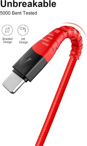 IFLASH Nylon Braided Charge/Data Cable, 1FT Short Charging and Sync Cable for Apple iPhone Xs MAX/XS/XR/X / 8 Plus / 7 Plus 6S 6 Plus 5S SE 2019 2018 in Saudi Arabia