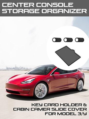 Skyview-1Pcs-Center-Console-Key-Card-Holder-for-Tesla-Model-3/Y 3Pcs-Cabin-in-Car-Camera-Cover Webcam-Cover-Slide-for-Tesla-Model-3/Y in Saudi Arabia