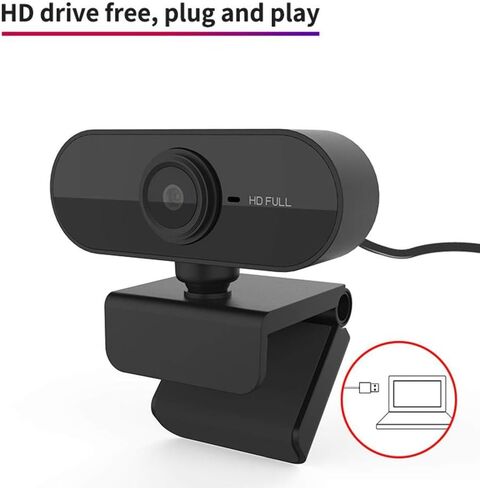 كاميرا كمبيوتر CiCiglow 1080P مع ميكروفون، وكاميرا ويب للكمبيوتر المحمول USB PC، وكاميرا ويب متدفقة مع ميكروفون، وكاميرا ويب فيديو احترافية للتسجيل عالي الدقة (أسود) in Kuwait