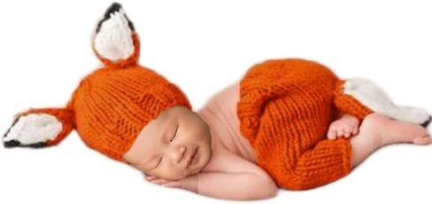 Baby Photography Props Girl Boy Photo Shoot Outfits Newborn Crochet Costume Infant Knitted Fox Hat Pants Photography Shoot in Saudi Arabia