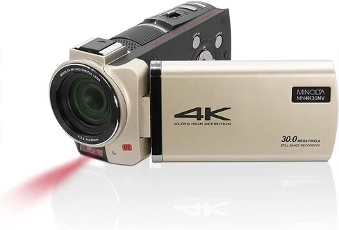 كاميرا فيديو مينولتا MN4K30NV 4K فائقة الدقة 30 ميجابكسل للرؤية الليلية، حزمة شامبانيا مع بطاقة ذاكرة SDXC سعة 64 جيجابايت من Lexar، وحقيبة كاميرا ديكو جير، ومنفاخ عدسة، وقلم عدسة، وحامل ثلاثي القوائم مقاس 12 بوصة والمزيد in Kuwait