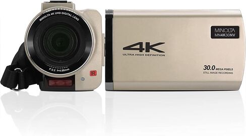 كاميرا فيديو مينولتا MN4K30NV 4K فائقة الدقة 30 ميجابكسل للرؤية الليلية، حزمة شامبانيا مع بطاقة ذاكرة SDXC سعة 64 جيجابايت من Lexar، وحقيبة كاميرا ديكو جير، ومنفاخ عدسة، وقلم عدسة، وحامل ثلاثي القوائم مقاس 12 بوصة والمزيد in Kuwait