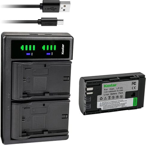 Kastar LP-EL Rechargeable Battery 3-Pack and LTD2 Charger Replacement for Canon LP-EL Lithium-Ion Battery Pack, Canon 4307C002 Battery, Canon Speedlite EL‑1 EL1 Flash Light, Canon E-TTL/E-TTL II in Saudi Arabia