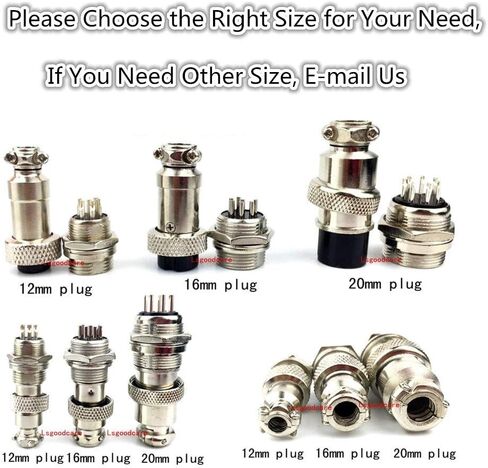 Lsgoodcare 60 قطعة 2Pin 3Pin 4Pin 5Pin 16 مم خيط ذكر أنثى لوحة معدنية سلك الطيران موصل التوصيل مجموعة متنوعة مع قبعات الطيران in Kuwait