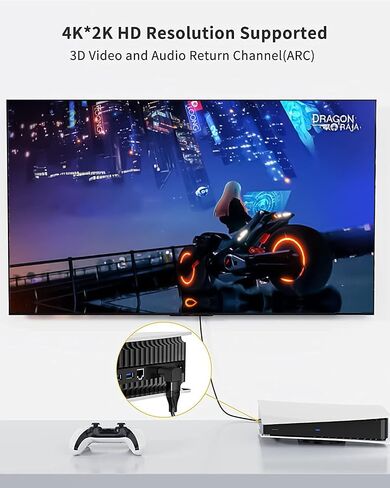 CableCreation HDMI محول ذكر إلى أنثى، 2 حزمة 90 و 270 درجة محول الزاوية اليمنى، HDMI L شكل موسع مسطح لتلفزيون الحائط، Roku، PS5، Fire Stick، Chromecast، Switch، Laptop، Xbox، PC in Saudi Arabia