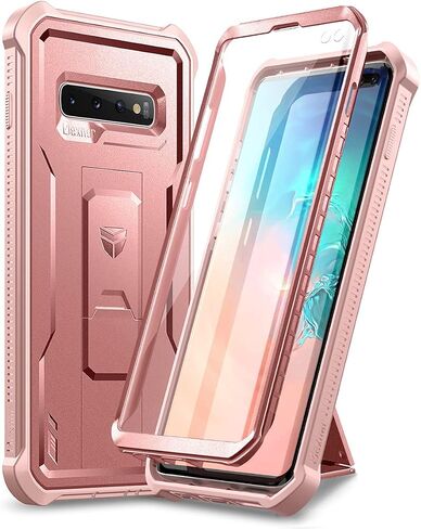 حافظة Dexnor لهاتف Samsung Galaxy S10+ Plus، [واقي شاشة مدمج ومسند] غطاء واقٍ مقاوم للصدمات عالي التحمل من الدرجة العسكرية لهاتف Samsung Galaxy S10 Plus أزرق in Kuwait