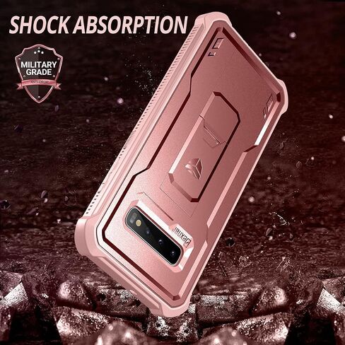 حافظة Dexnor لهاتف Samsung Galaxy S10+ Plus، [واقي شاشة مدمج ومسند] غطاء واقٍ مقاوم للصدمات عالي التحمل من الدرجة العسكرية لهاتف Samsung Galaxy S10 Plus أزرق in Kuwait