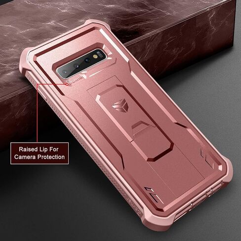 حافظة Dexnor لهاتف Samsung Galaxy S10+ Plus، [واقي شاشة مدمج ومسند] غطاء واقٍ مقاوم للصدمات عالي التحمل من الدرجة العسكرية لهاتف Samsung Galaxy S10 Plus أزرق in Kuwait