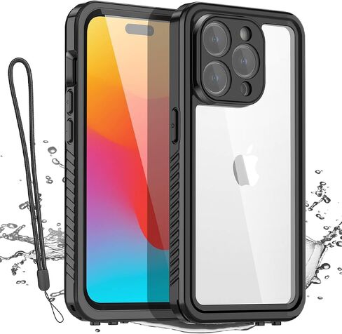 حافظة AICase لهاتف iPhone 15 Pro مقاومة للماء وواقي شاشة مدمج ومقاوم للثلوج والغبار والصدمات ومعتمد من IP68 [حقيقي 360] حماية كاملة للجسم محكمة الغلق بالكامل تحت الماء لهاتف iPhone 15 Pro 6.1" in Kuwait