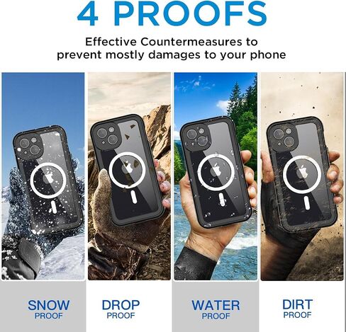 AICase Waterproof Case for iPhone 15 Pro Max(6.7") Snowproof,Dustproof and Shockproof, IP68 Certified Full Body Protection Fully Sealed Underwater Cover for iPhone 15 Pro Max 6.7"_3 in Kuwait