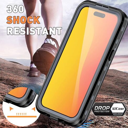 AICase Waterproof Case for iPhone 15 Pro Max(6.7") Snowproof,Dustproof and Shockproof, IP68 Certified Full Body Protection Fully Sealed Underwater Cover for iPhone 15 Pro Max 6.7"_3 in Kuwait