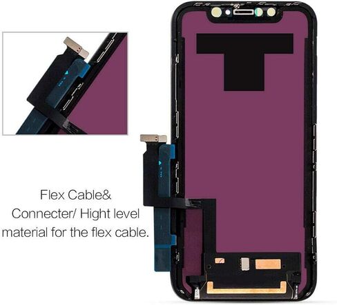 أسود لشاشات iPhone XR بديلة بشاشة LCD مقاس 6.5 بوصة ومجموعة محول رقمي بشاشة تعمل باللمس مع أداة إصلاح مجانية in Kuwait