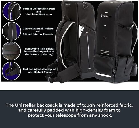 Transportation Backpack for EVSCOPE 2 & EQUINOX 2 - Reinforced Fabric, High Density Foam - Protects Your Telescope from Shock During Transport and Storage in Saudi Arabia