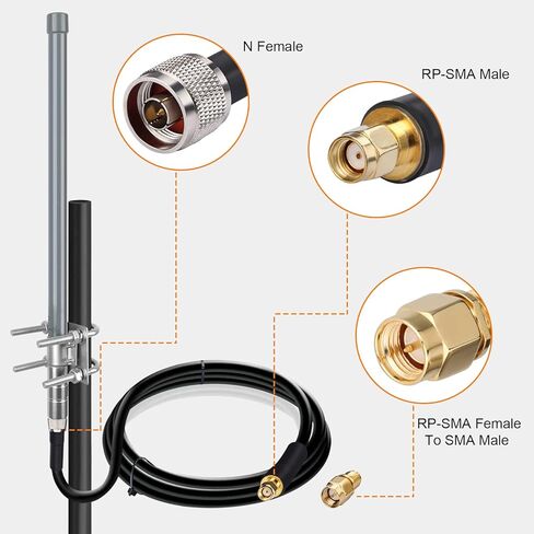 10ft Hotspot Miner Cable N Male To RP-SMA Male Coaxial Patch Connector LMR 400 Equivalent Coaxial Cable, Water And Corrosion Resistant, Additional Sma Kit For 50 Ohm System Equipment To Antenna Cable in Kuwait