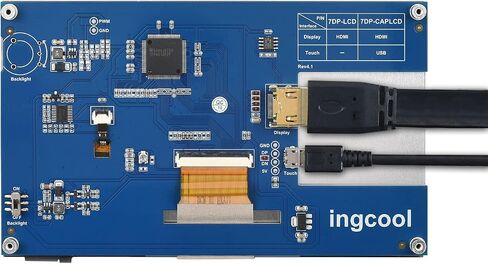شاشة Ingcool 7 بوصة تعمل باللمس بالسعة IPS شاشة عرض 1024x600 دقة 7 بوصة وحدة HDMI LCD لـ Raspberry Pi، Jetson Nano Developer Kit، الكمبيوتر يدعم أنظمة مختلفة in Saudi Arabia